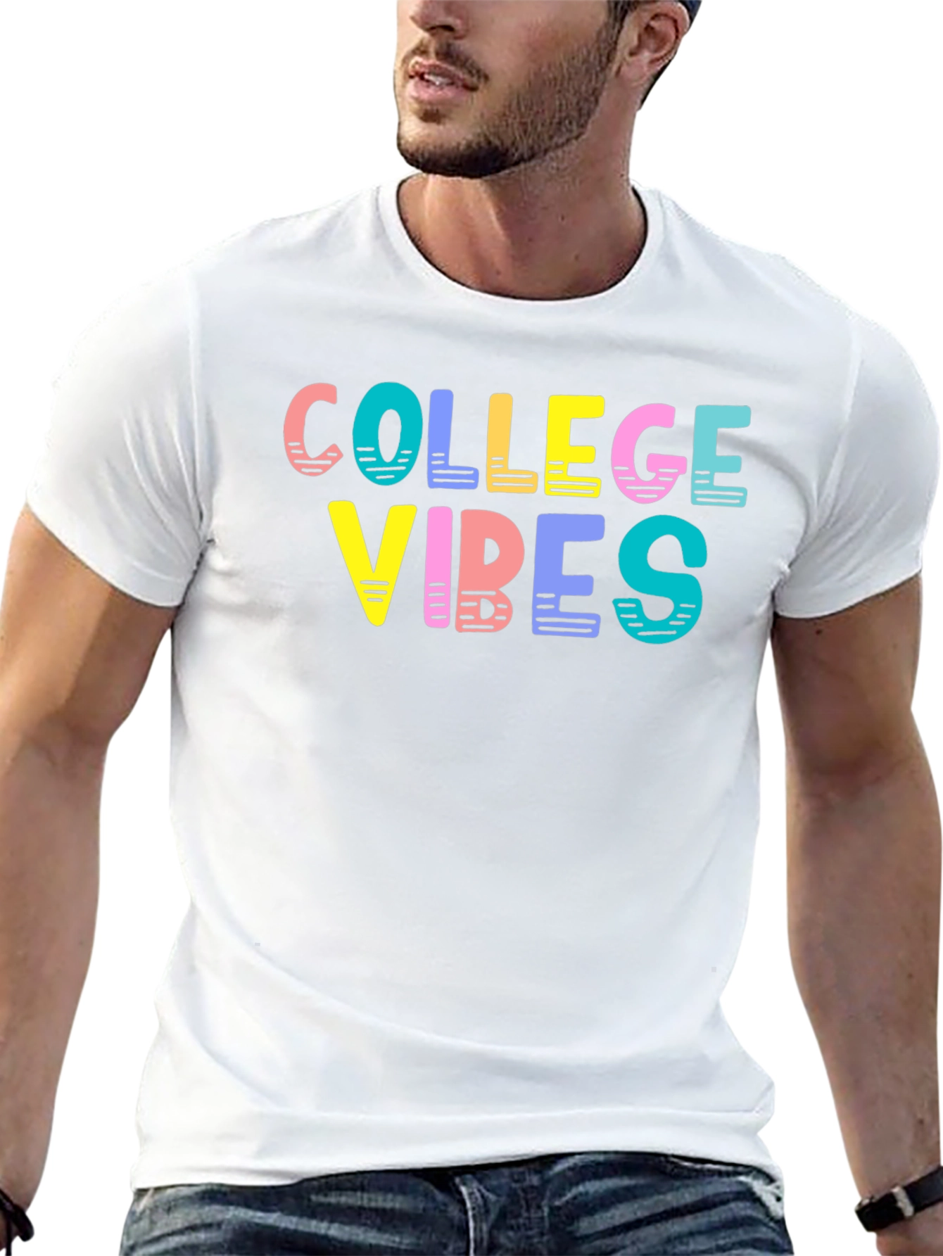 College Vibes Graphic T-Shirt - Trendy Casual Wear