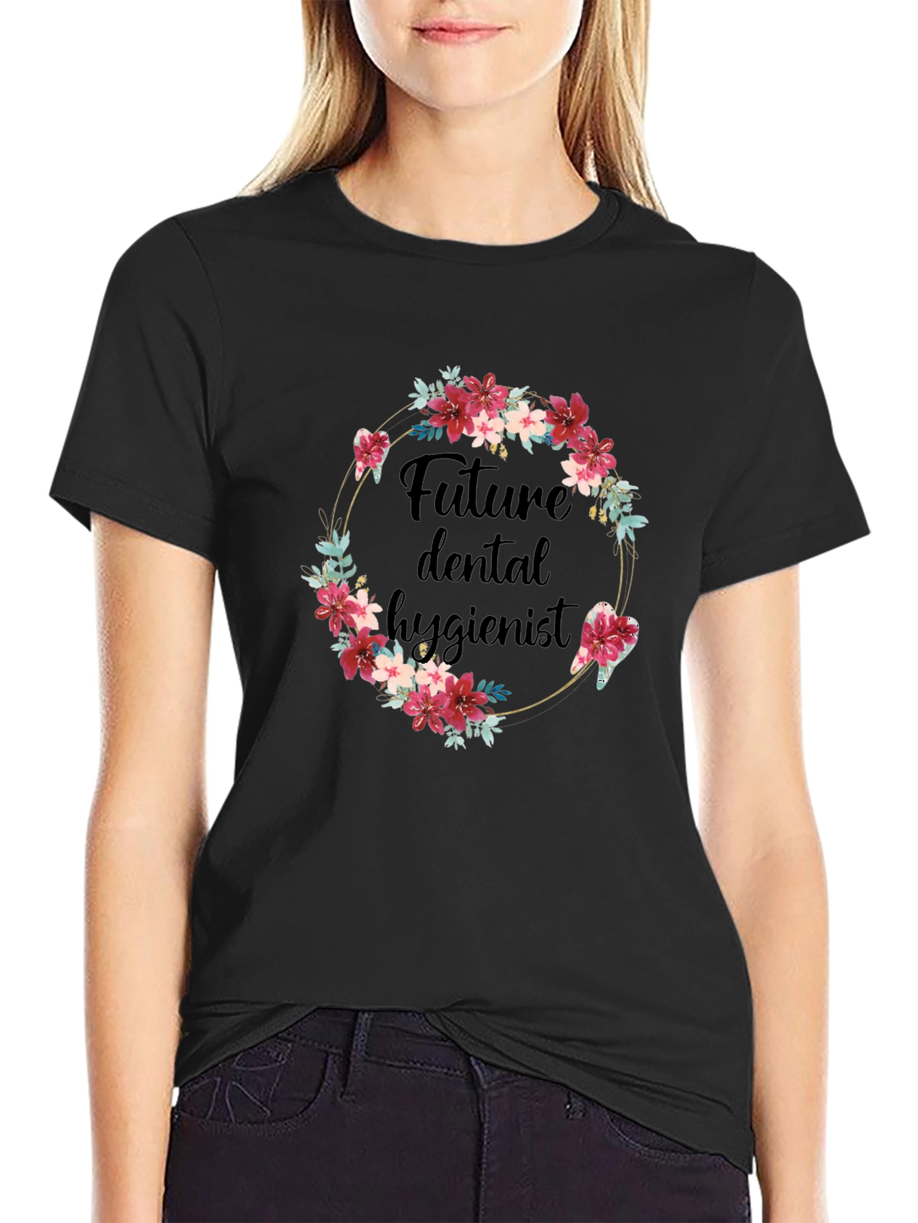Future Dental Hygienist Floral T-Shirt