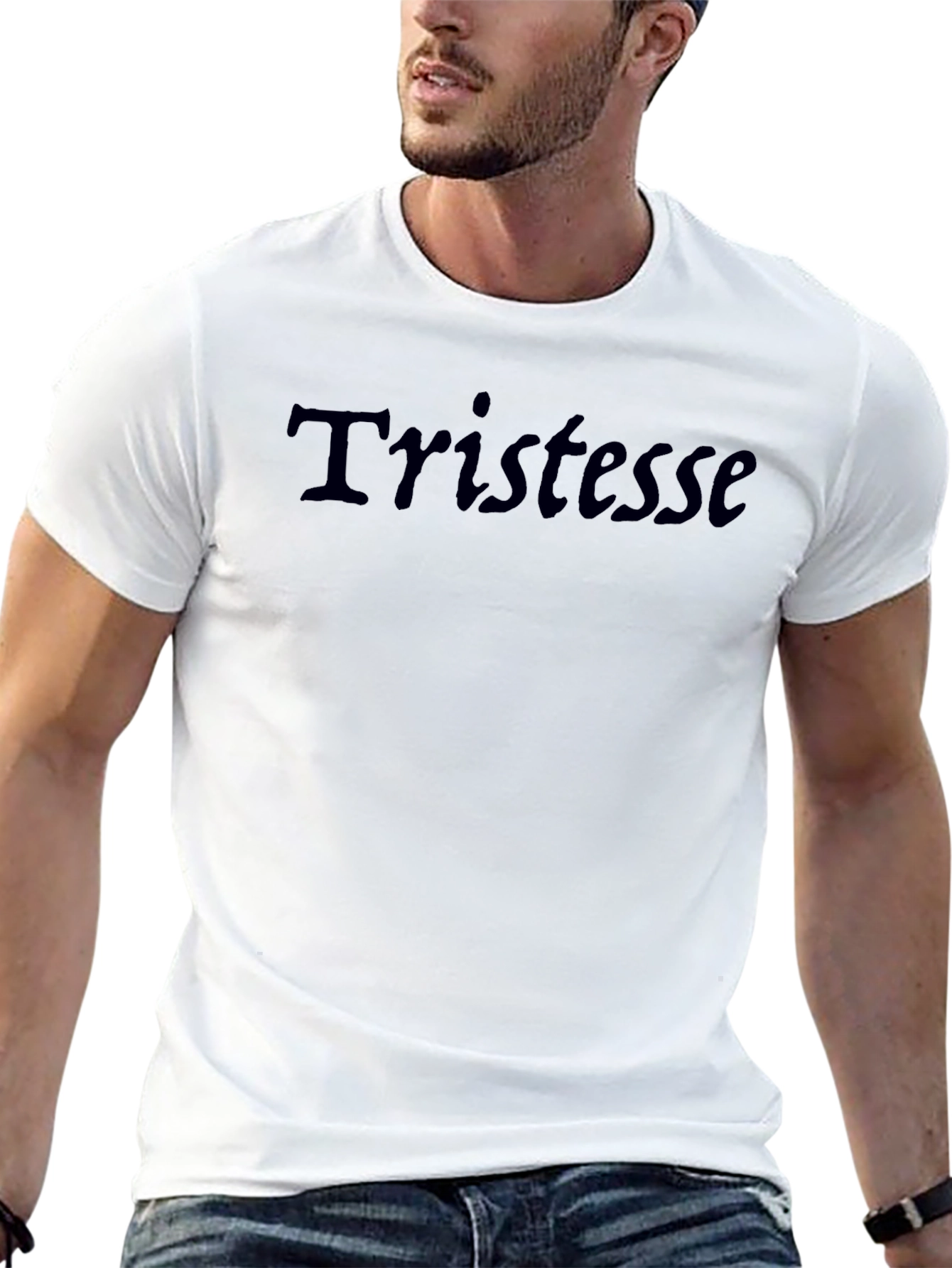 Tristesse Black Graphic Tee - Modern Casual Comfort