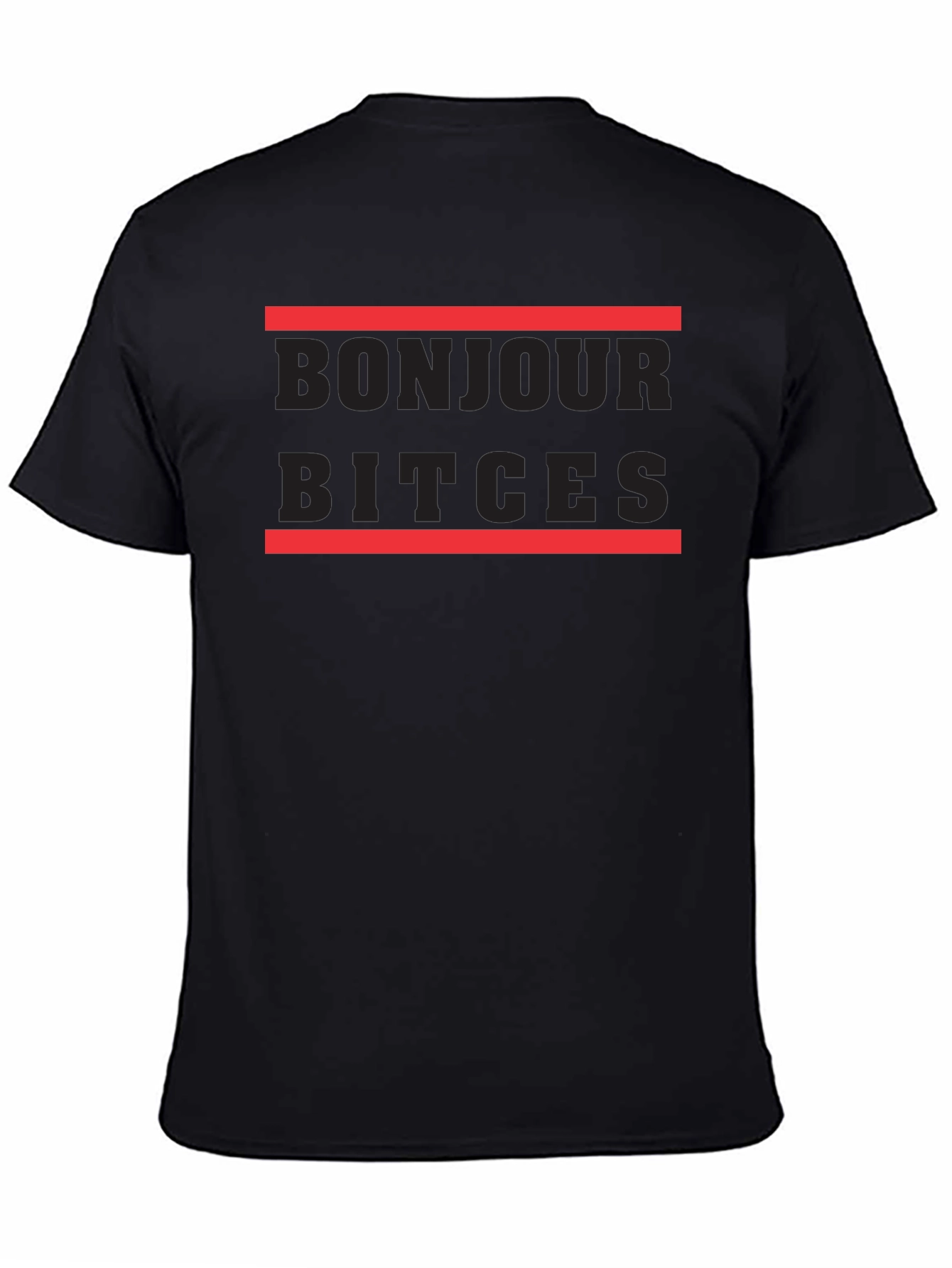 Bonjour Bitches Graphic Tee - Black Casual T-Shirt