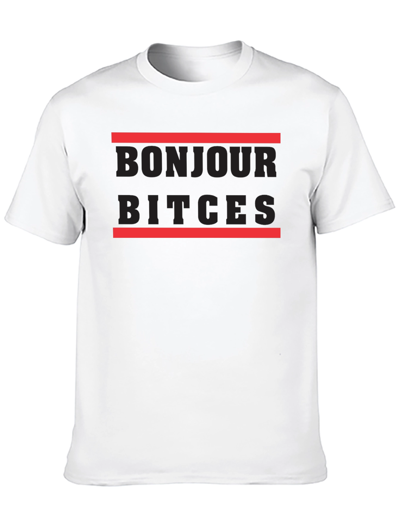 Bonjour Bitches Graphic Tee - Black Casual T-Shirt