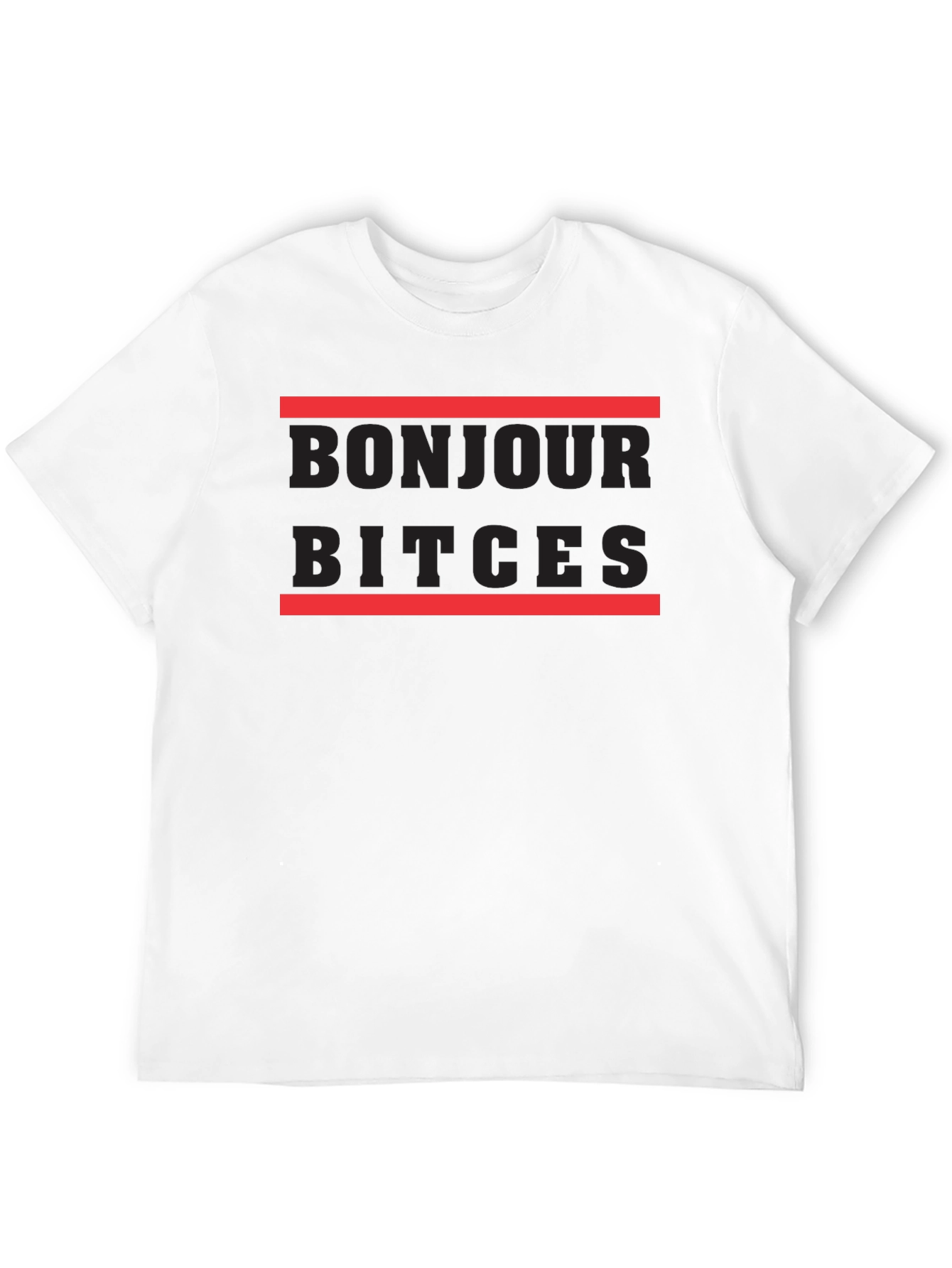 Bonjour Bitches Graphic Tee - Black Casual T-Shirt
