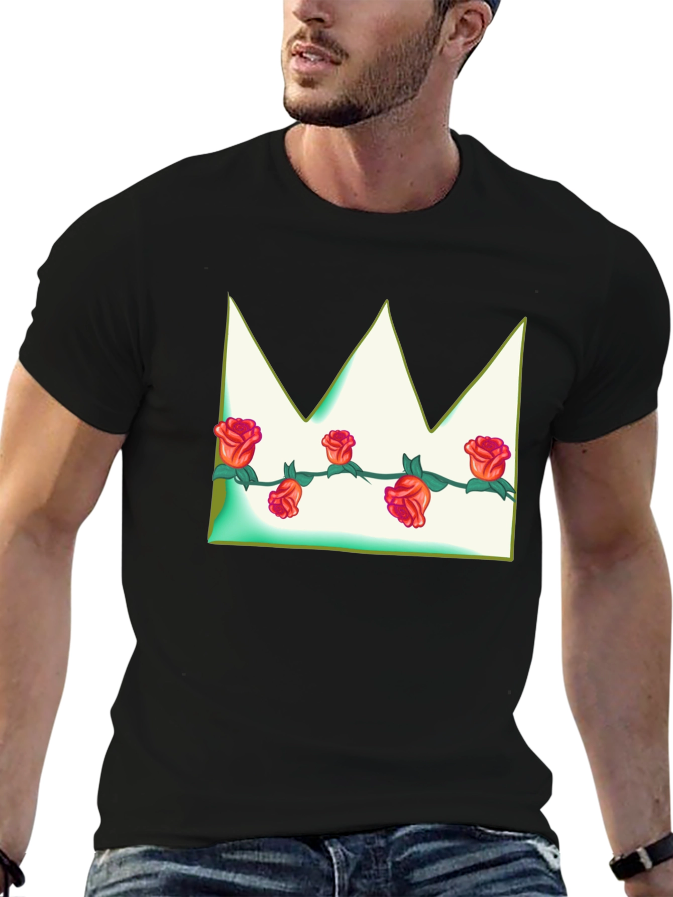 Rose Crown Graphic Tee - Modern T-Shirt