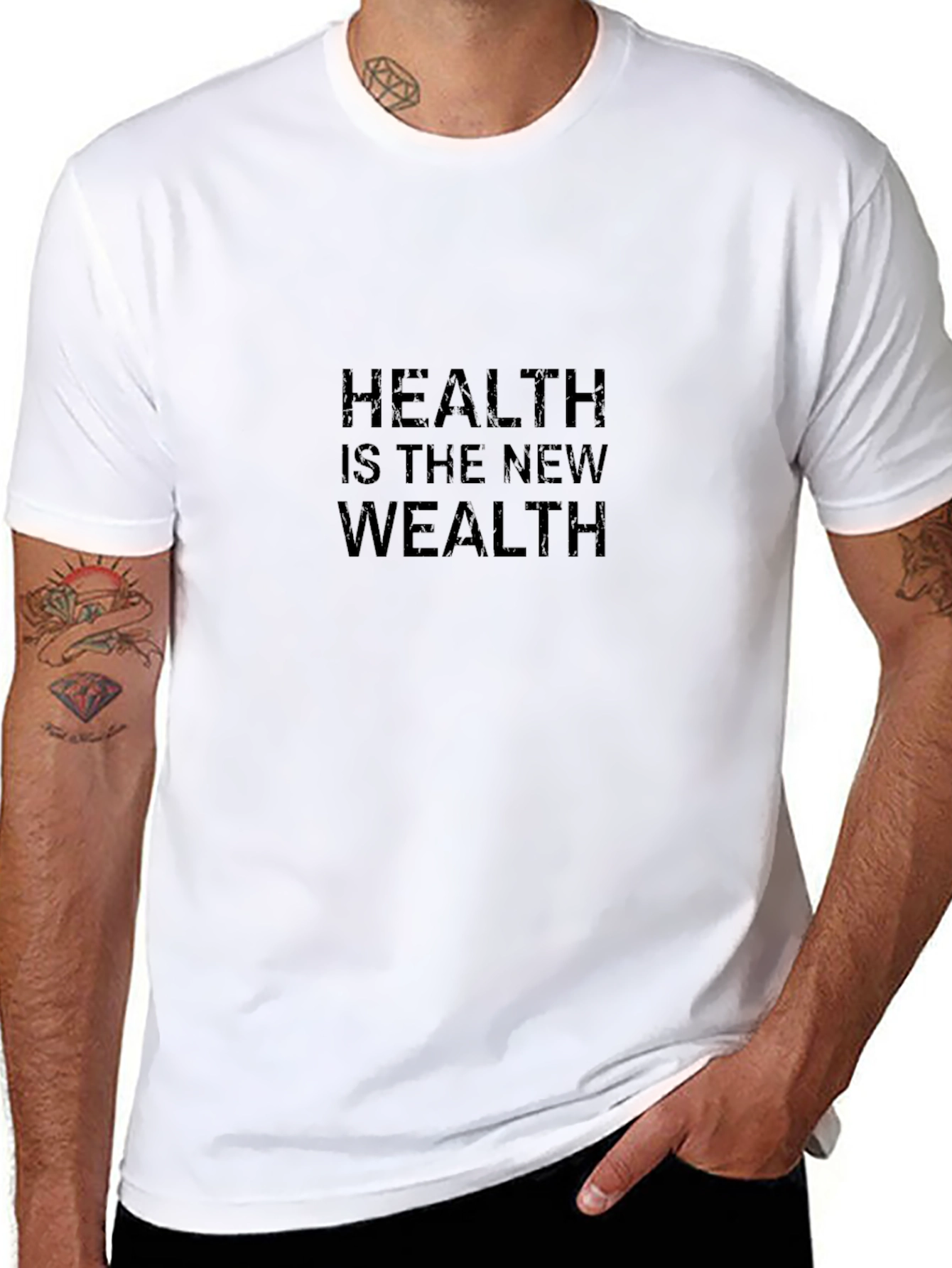 Health is the New Wealth Graphic Tee - Black