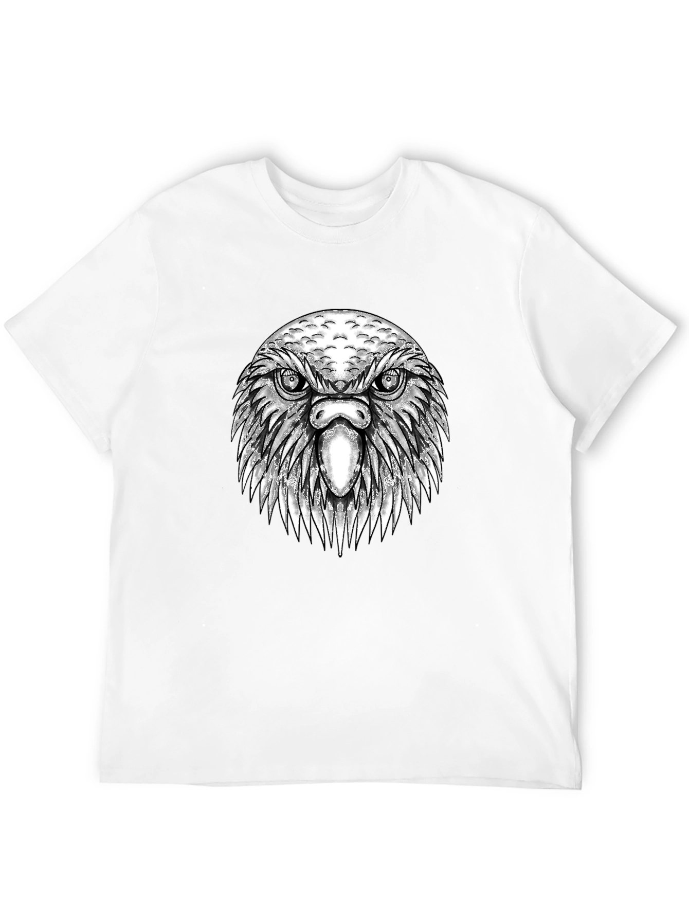 Eagle Head Graphic Tee - Black Cotton T-Shirt