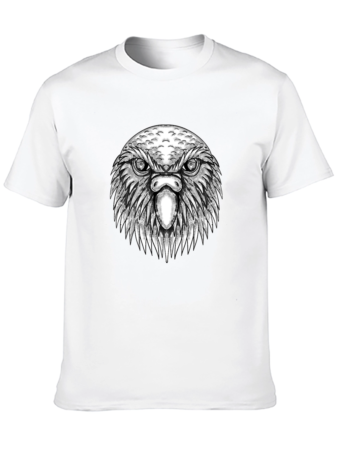 Eagle Head Graphic Tee - Black Cotton T-Shirt