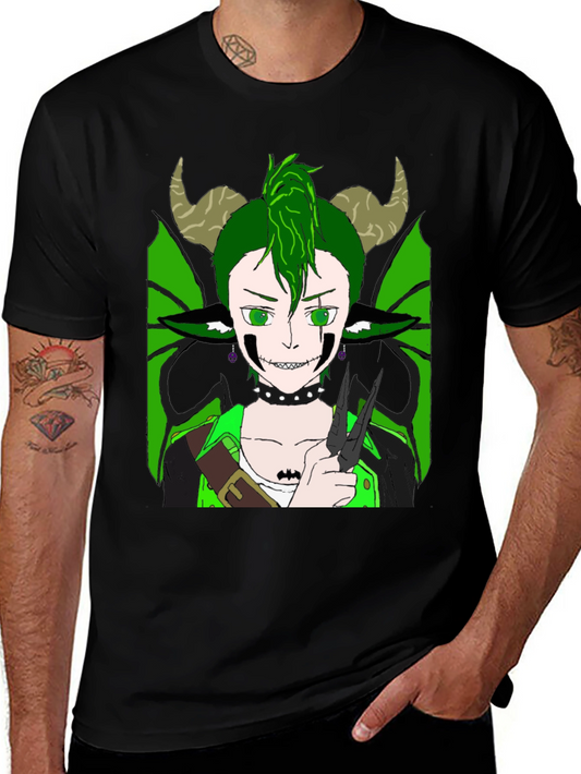 Cartoon Demon Graphic Tee - Unique Demoncore Design