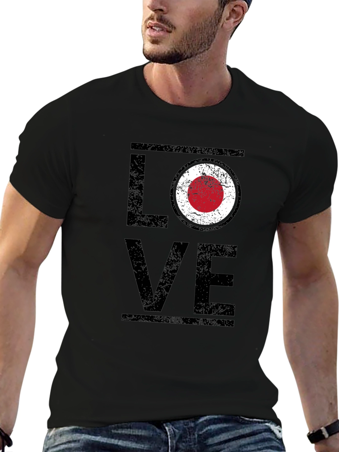 LOVE Graphic Tee - Japan Flag Style
