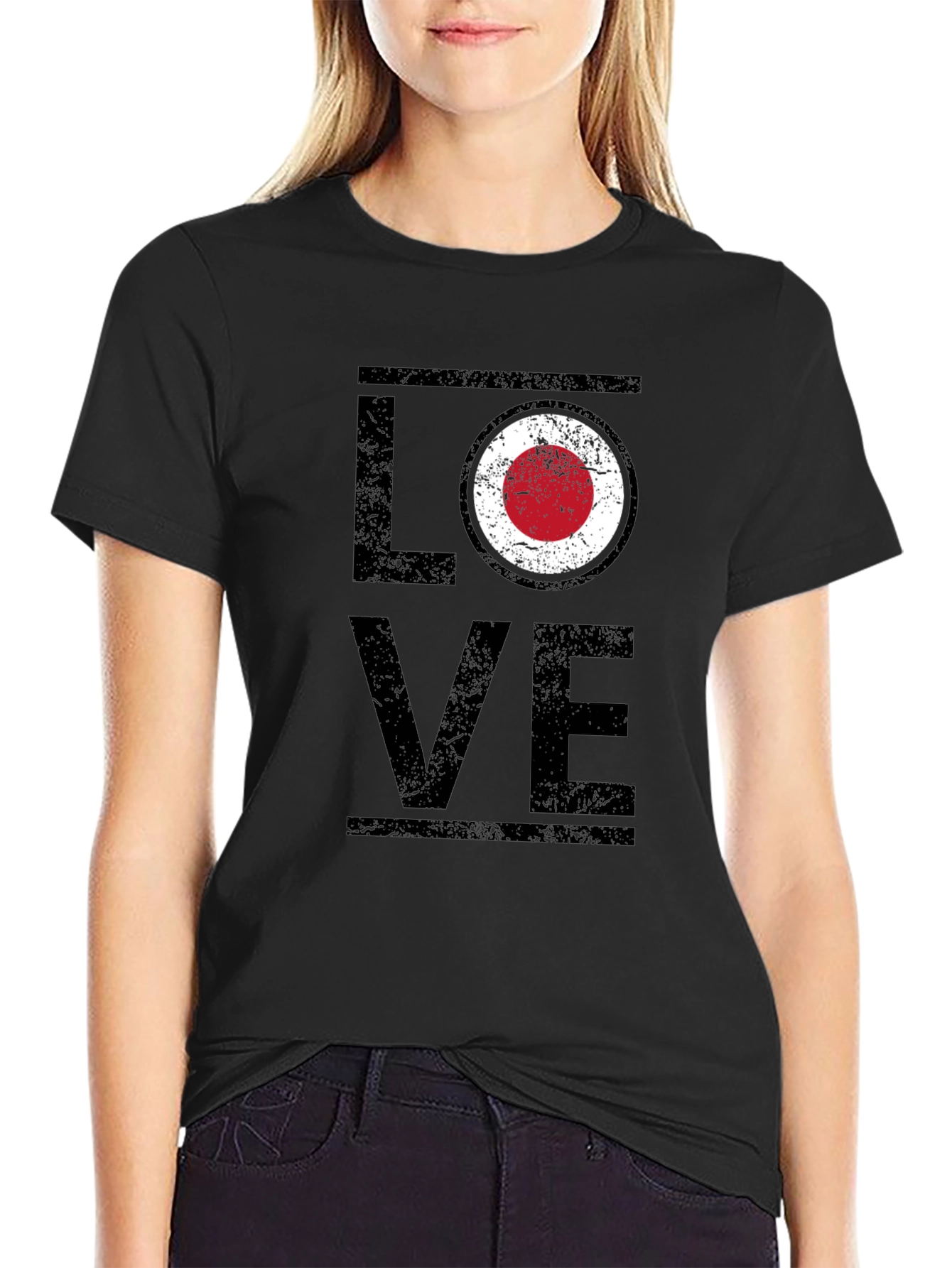 LOVE Graphic Tee - Japan Flag Style