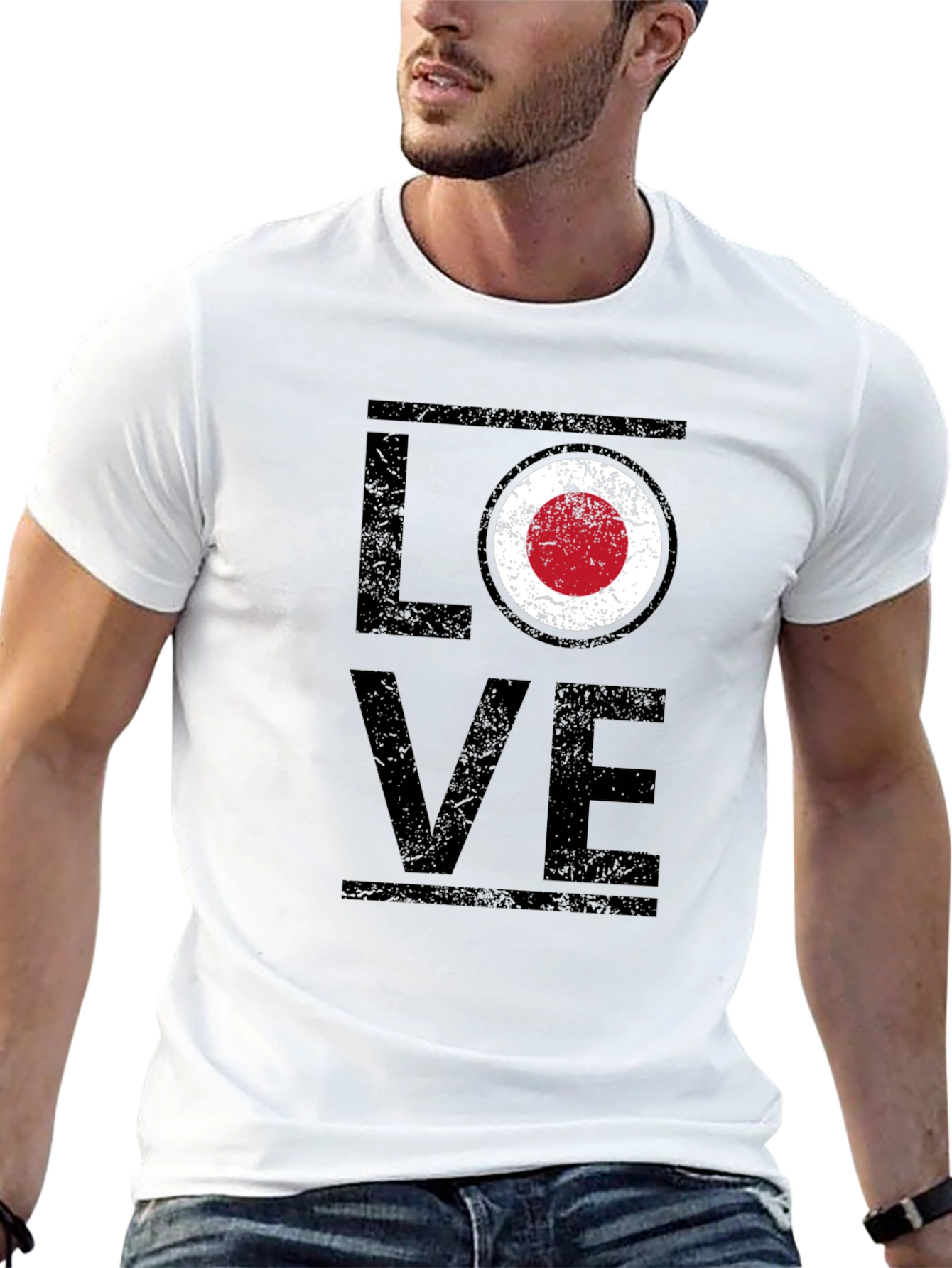 LOVE Graphic Tee - Japan Flag Style