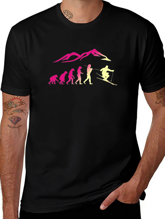 Evolution Skiing T-Shirt - Black Crew Neck Tee