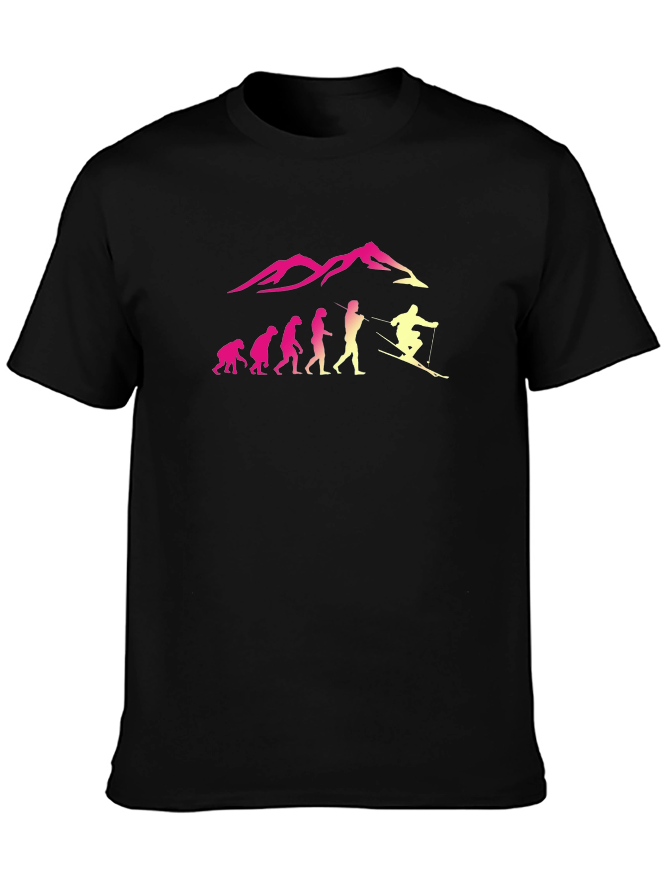 Evolution Skiing T-Shirt - Black Crew Neck Tee