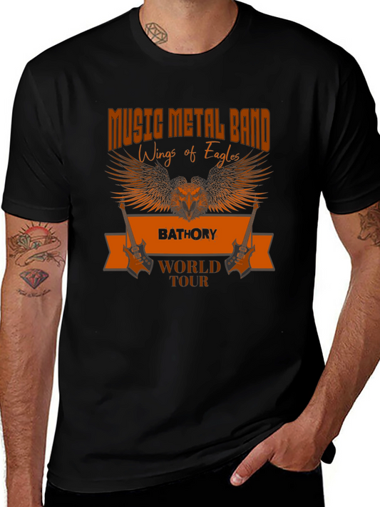 Music Metal Band Wings of Eagles World Tour Black T-Shirt
