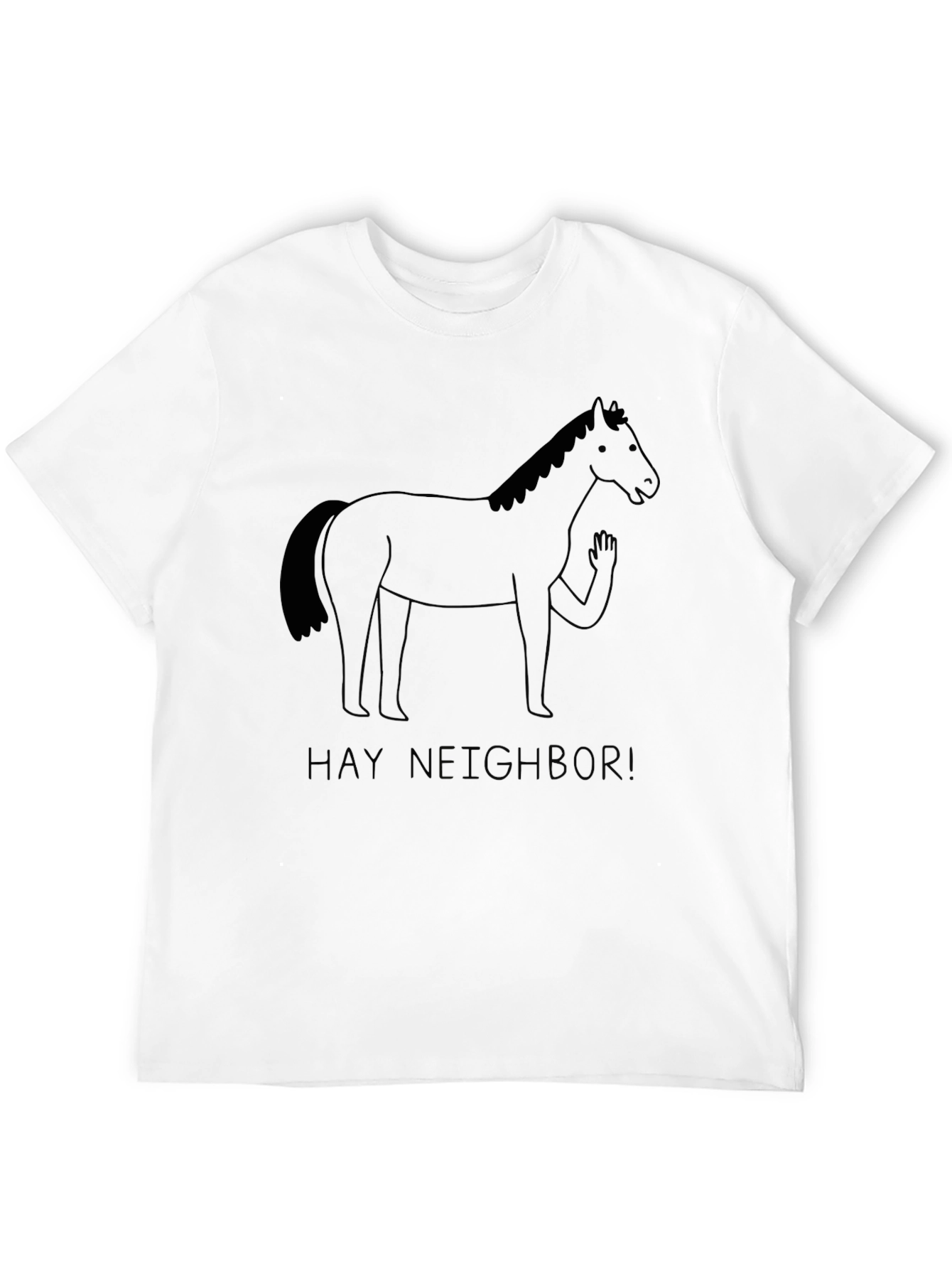 Hay Neighbor Horse T-Shirt Black