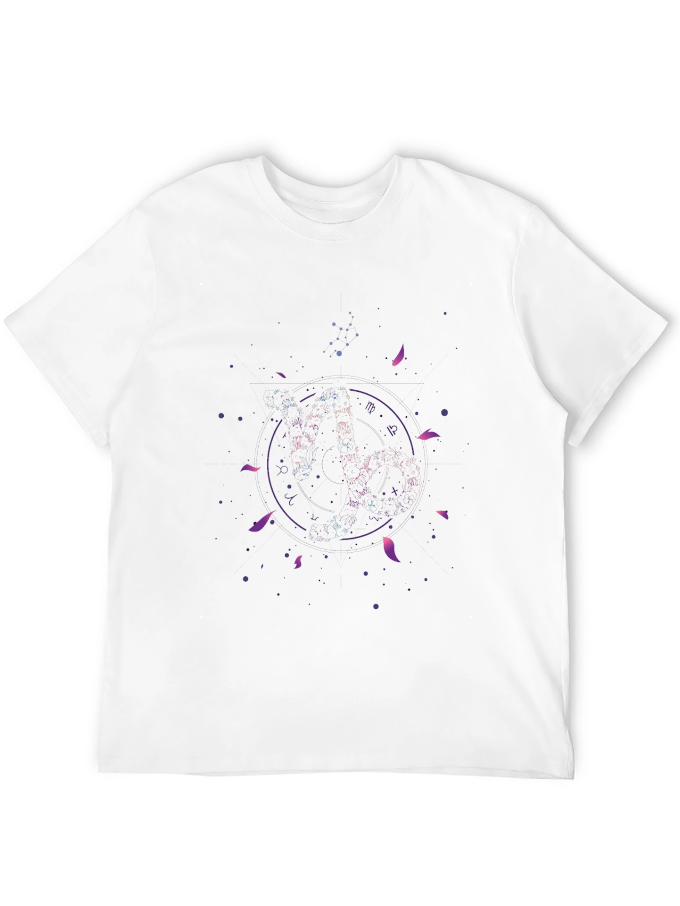 Zodiac Galaxy Graphic Black T-Shirt