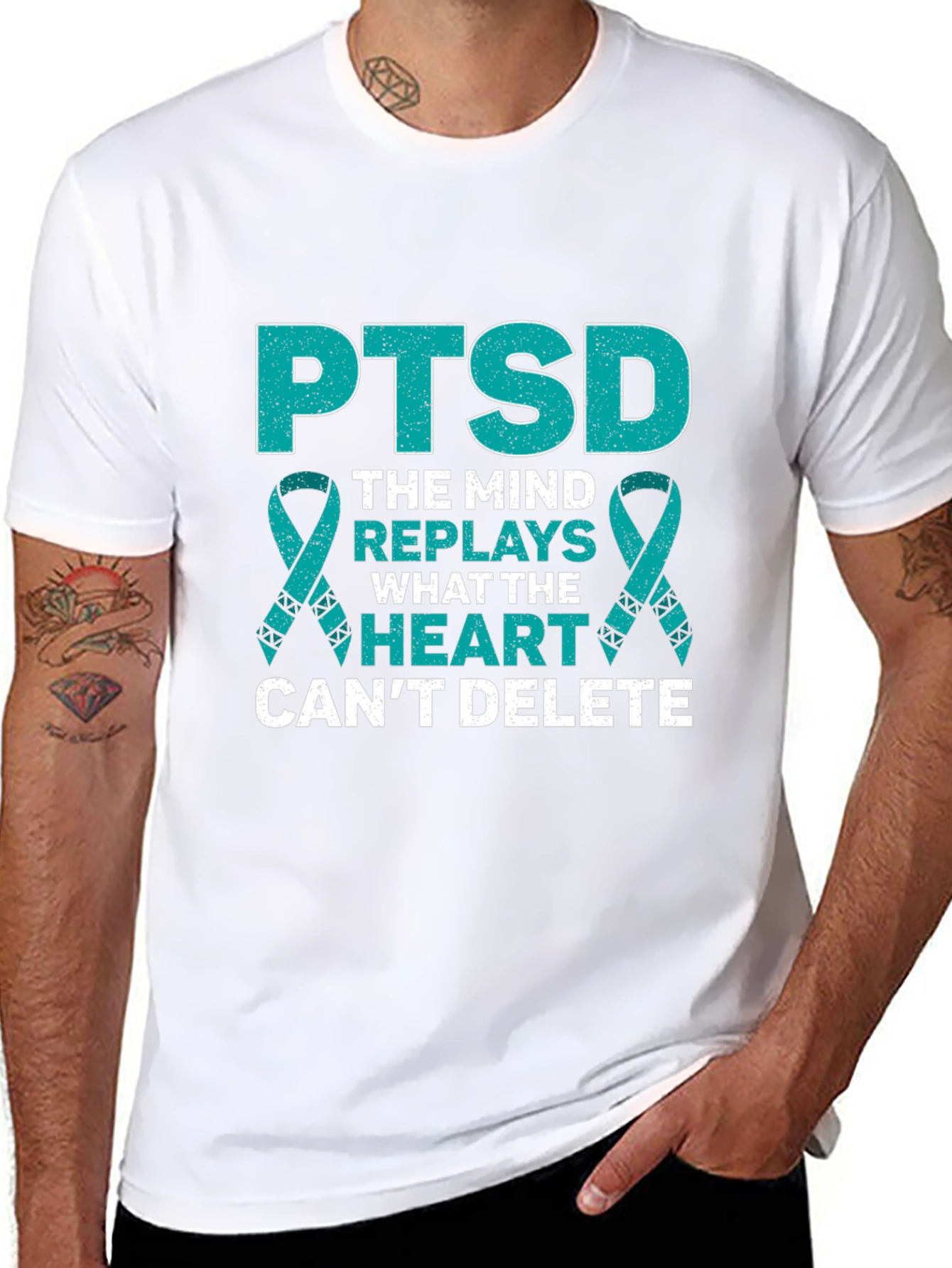 PTSD Awareness Ribbon Graphic T-Shirt