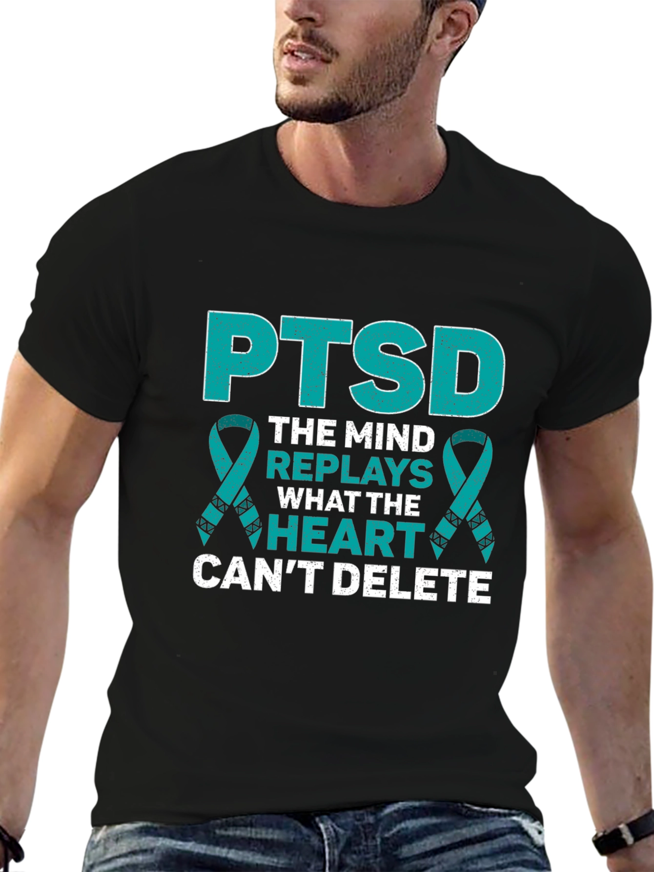 PTSD Awareness Ribbon Graphic T-Shirt