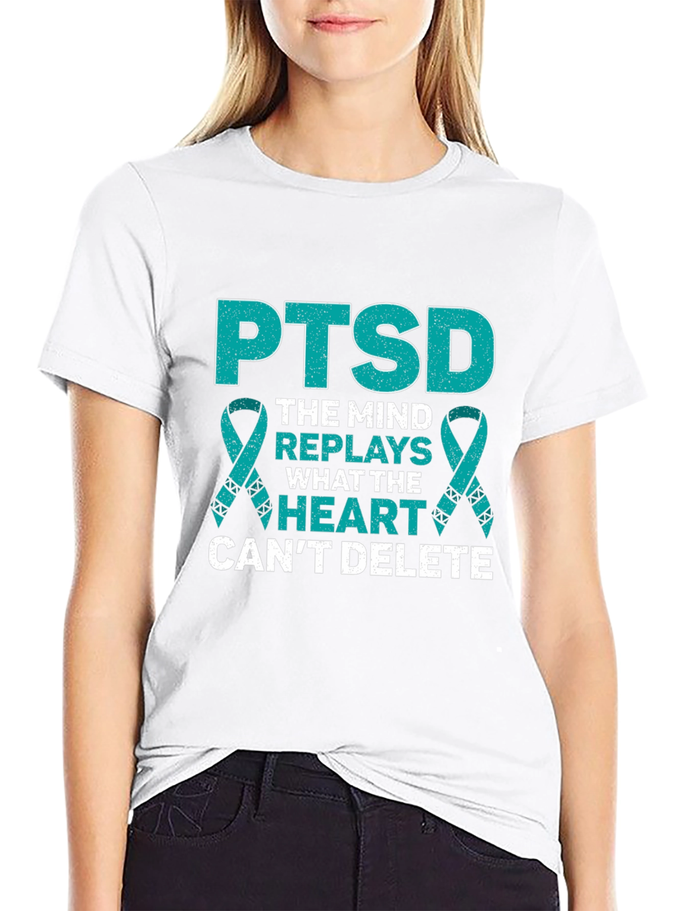PTSD Awareness Ribbon Graphic T-Shirt