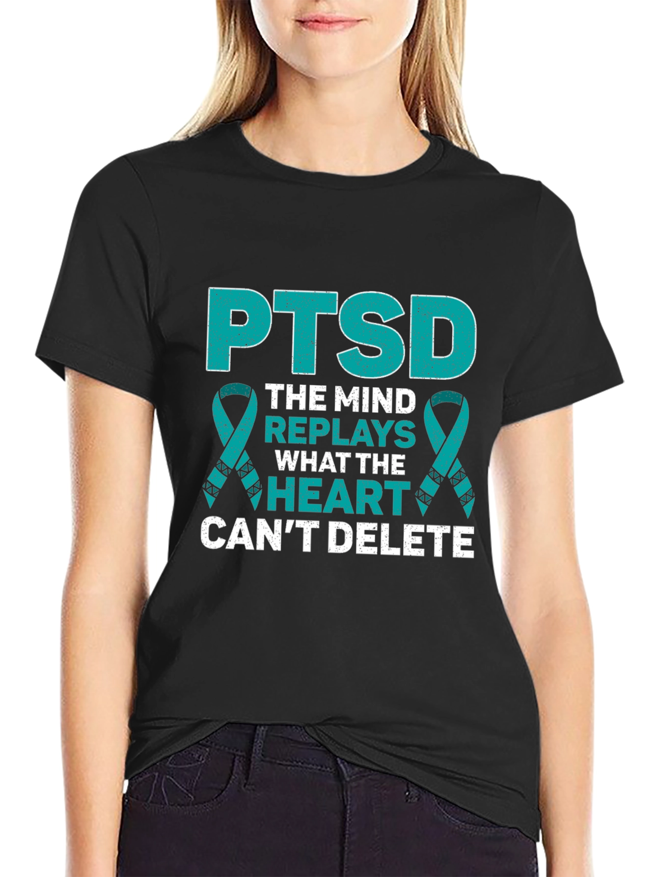 PTSD Awareness Ribbon Graphic T-Shirt