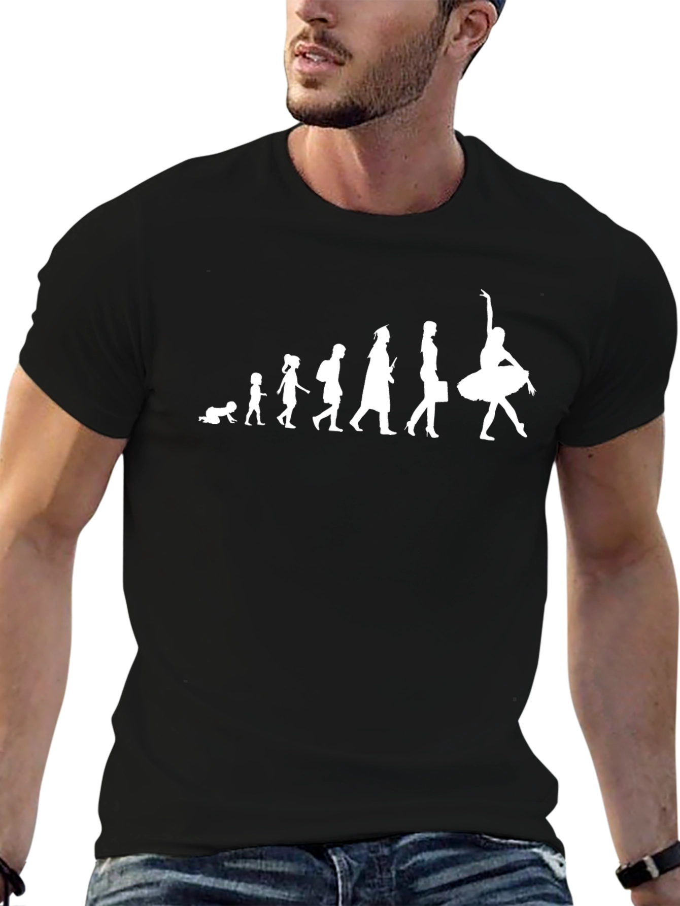 Evolution of a Ballerina Black T-Shirt