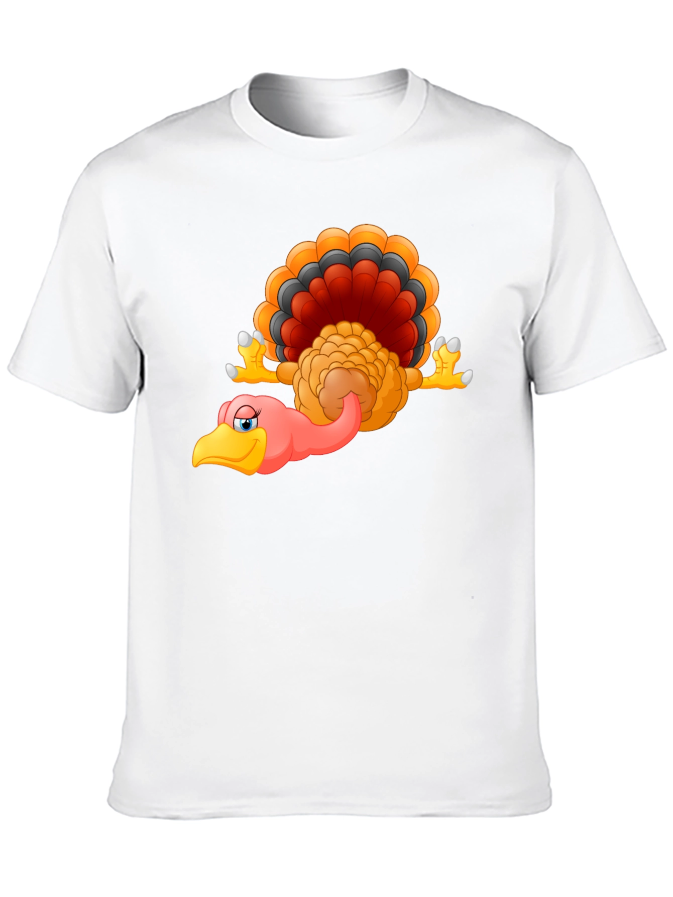 Funny Turkey Cartoon Black T-Shirt