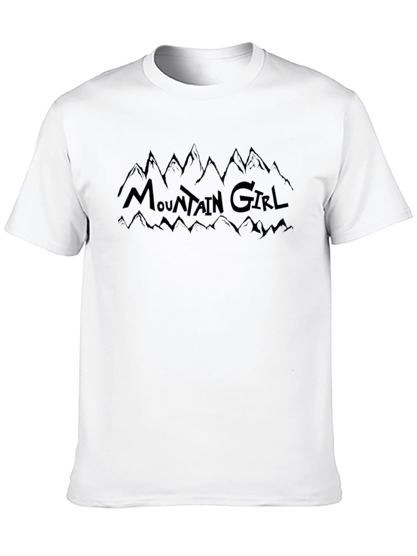 Mountain Girl Graphic Tee - Black Casual T-Shirt