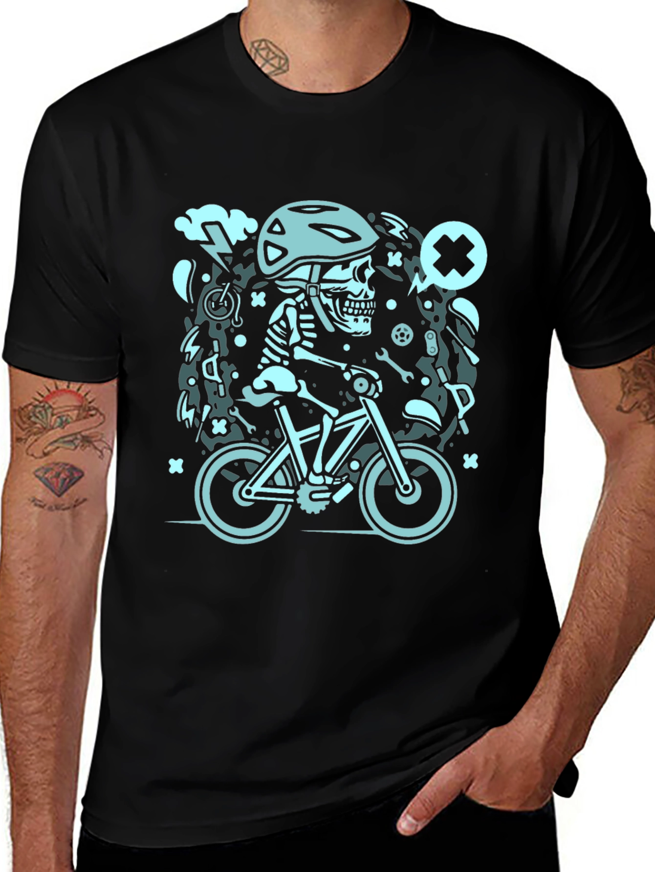 Skeleton Biker Graphic Tee