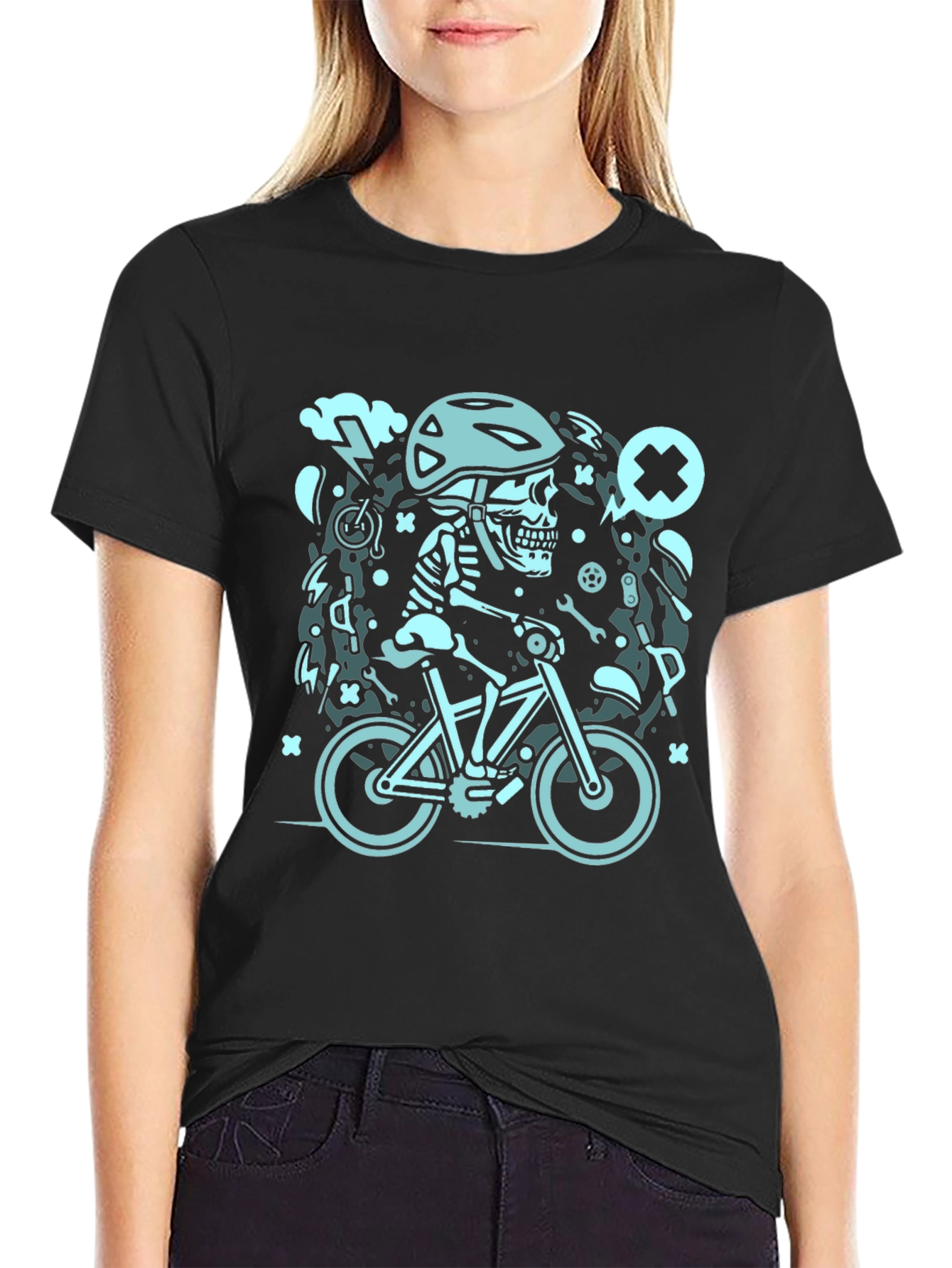 Skeleton Biker Graphic Tee