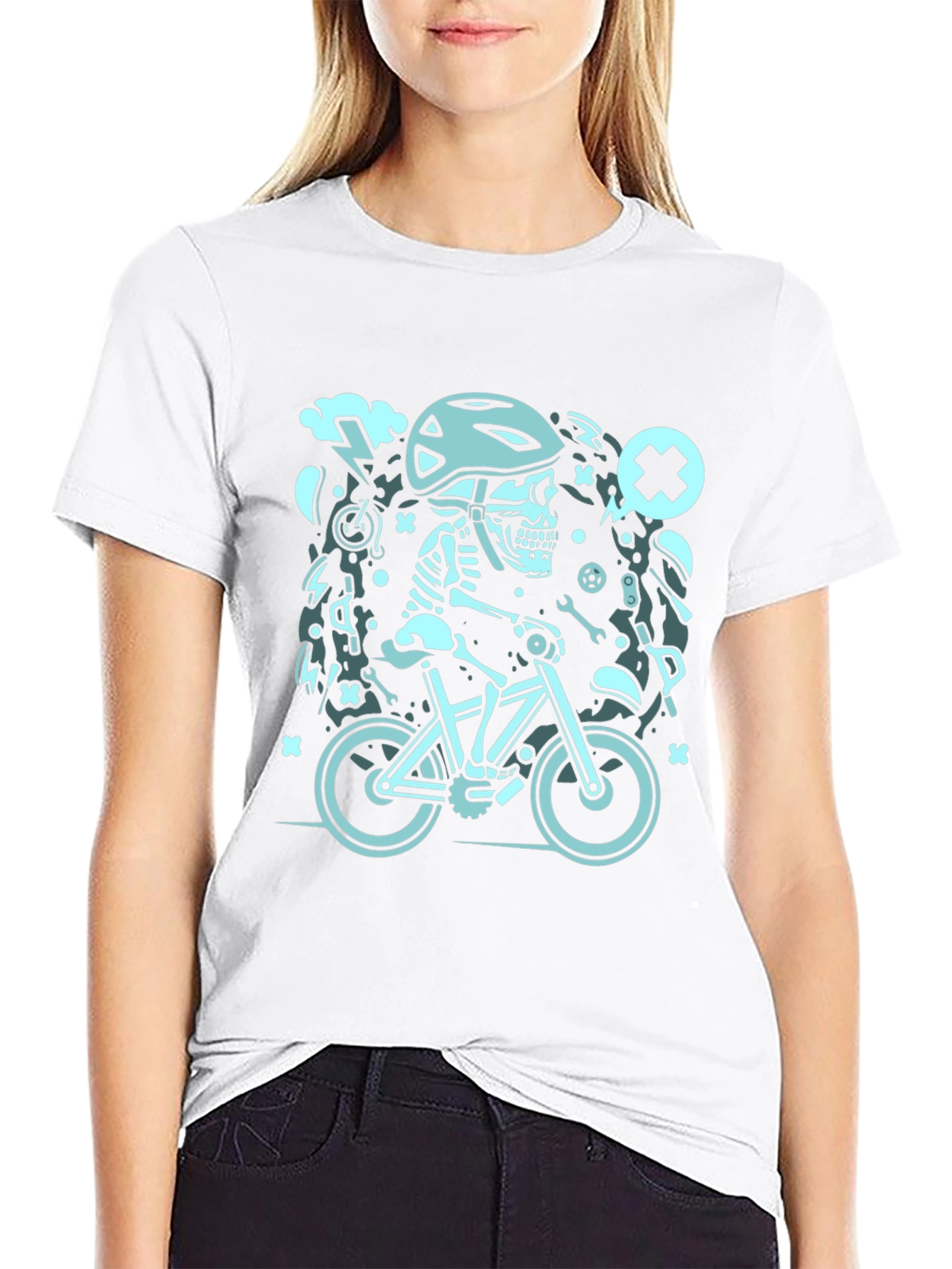 Skeleton Biker Graphic Tee