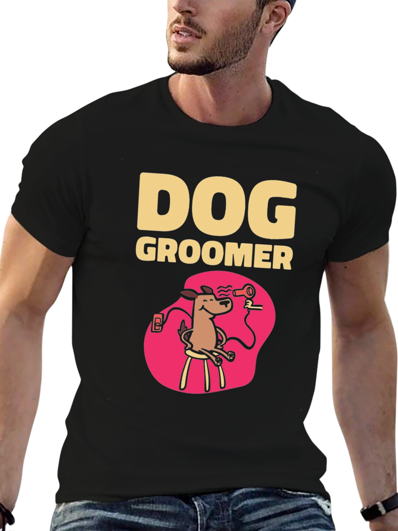 Dog Groomer T-Shirt - Cartoon Style