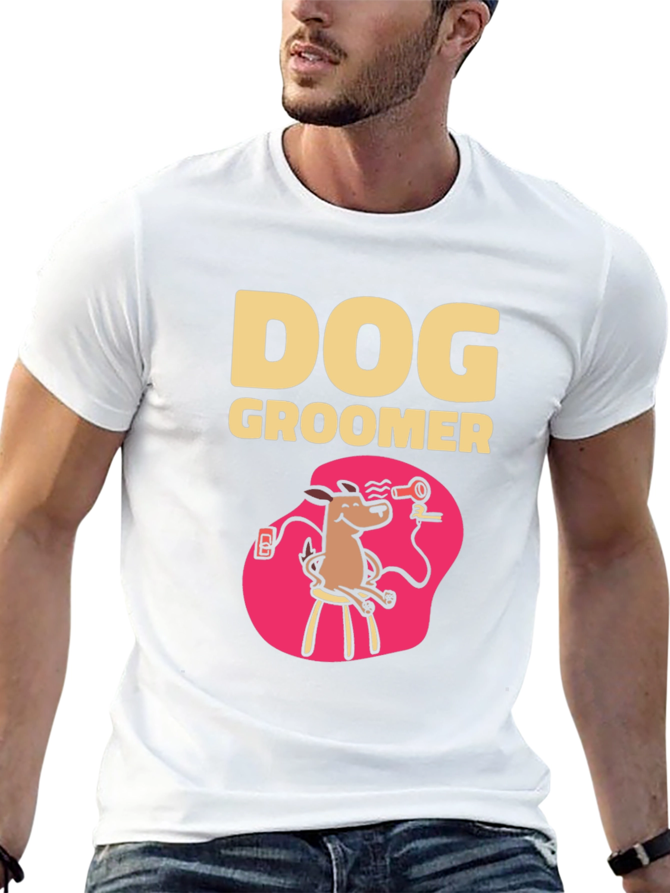 Dog Groomer T-Shirt - Cartoon Style