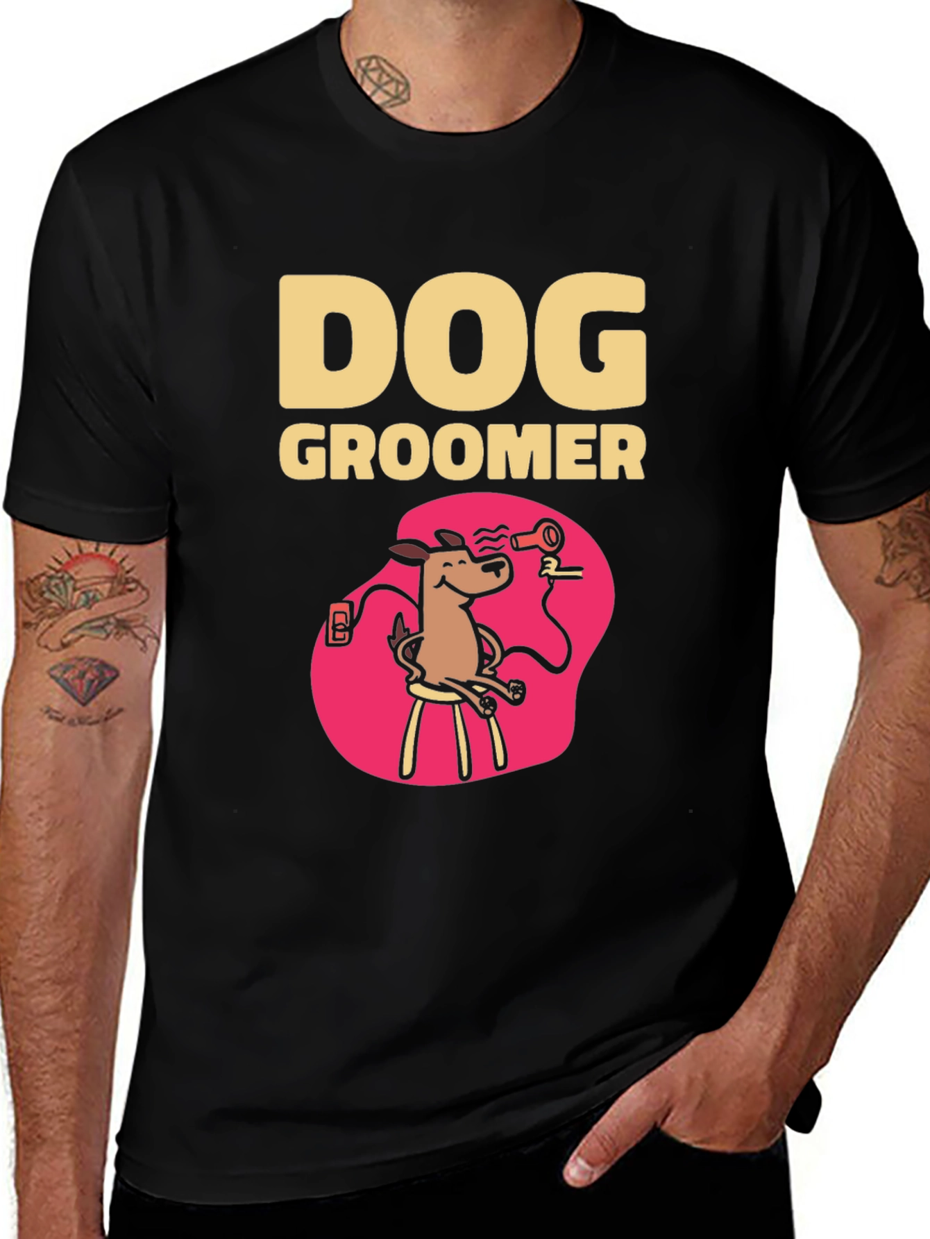 Dog Groomer T-Shirt - Cartoon Style