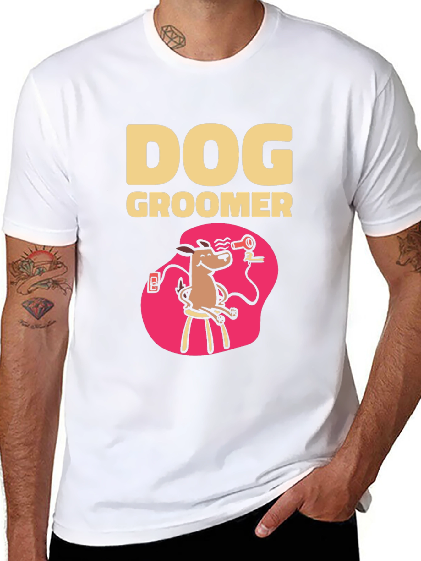 Dog Groomer T-Shirt - Cartoon Style