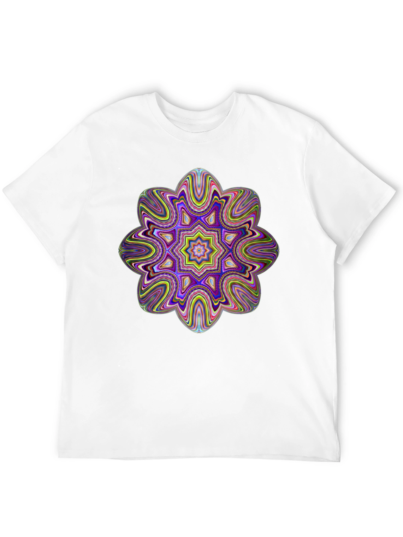 Psychedelic Mandala Graphic Tee - Black