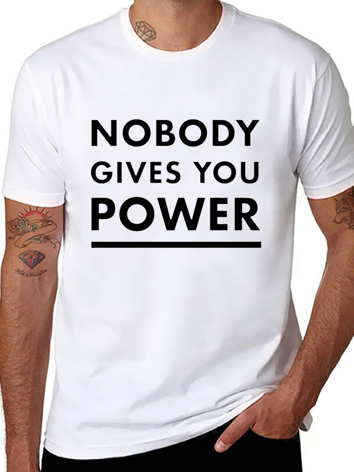Nobody Gives You Power Black T-Shirt