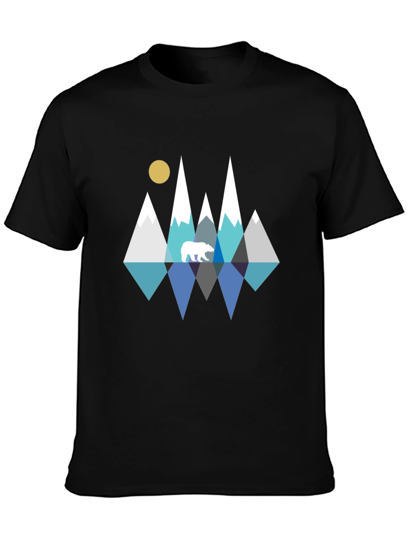 Geometric Bear & Mountain Graphic Tee