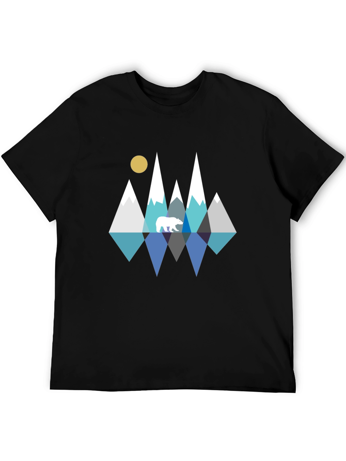 Geometric Bear & Mountain Graphic Tee