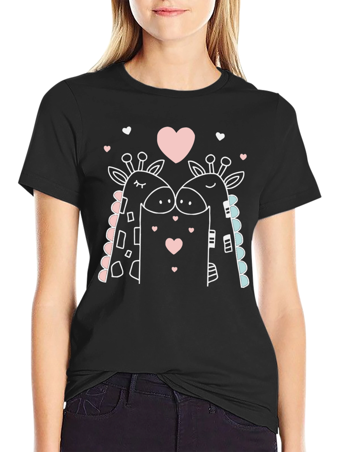 Giraffe Love T-Shirt - Cute Valentines Day Tee