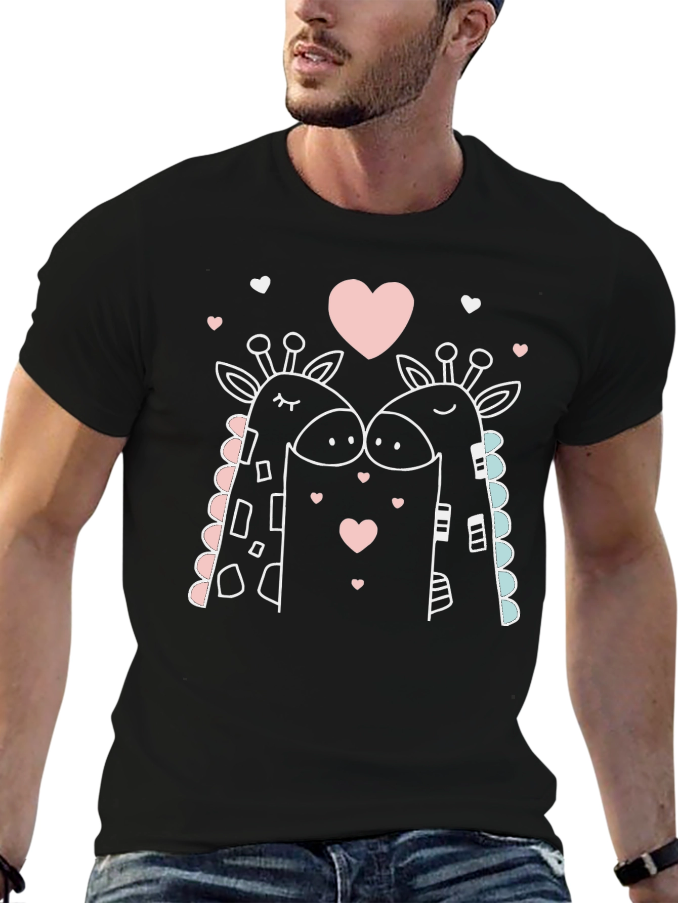 Giraffe Love T-Shirt - Cute Valentines Day Tee