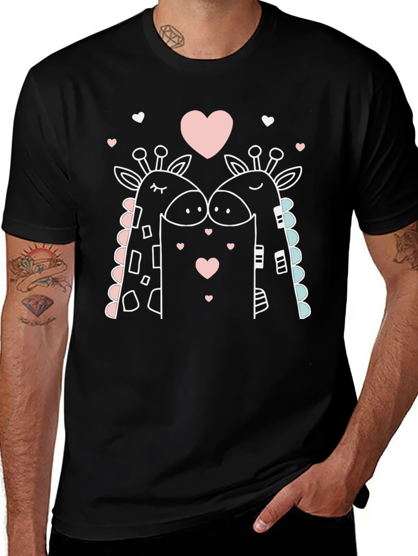 Giraffe Love T-Shirt - Cute Valentines Day Tee