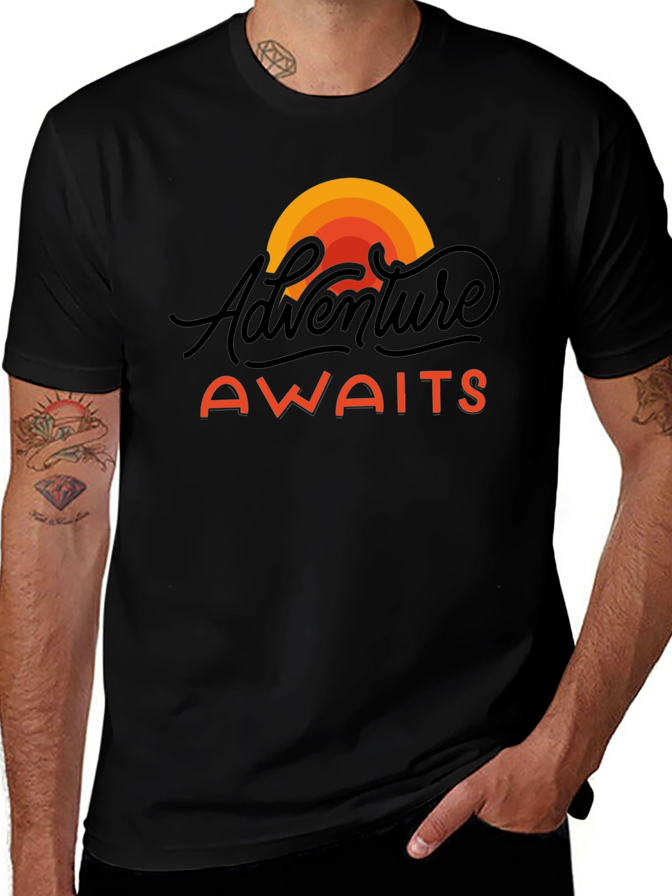 Adventure Awaits Graphic Tee - Black Unisex T-Shirt