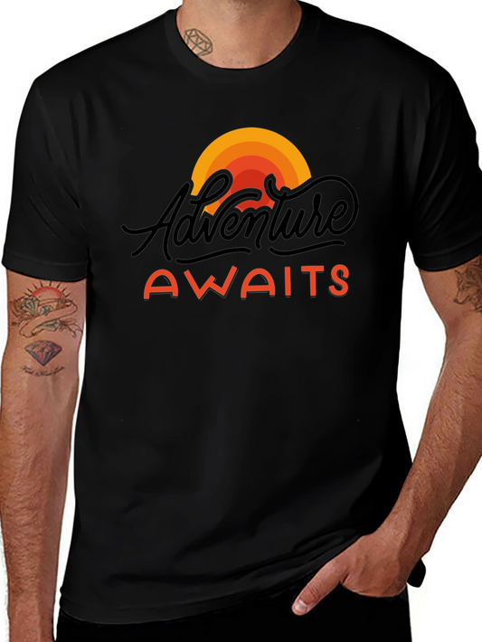 Adventure Awaits Graphic Tee - Black Unisex T-Shirt
