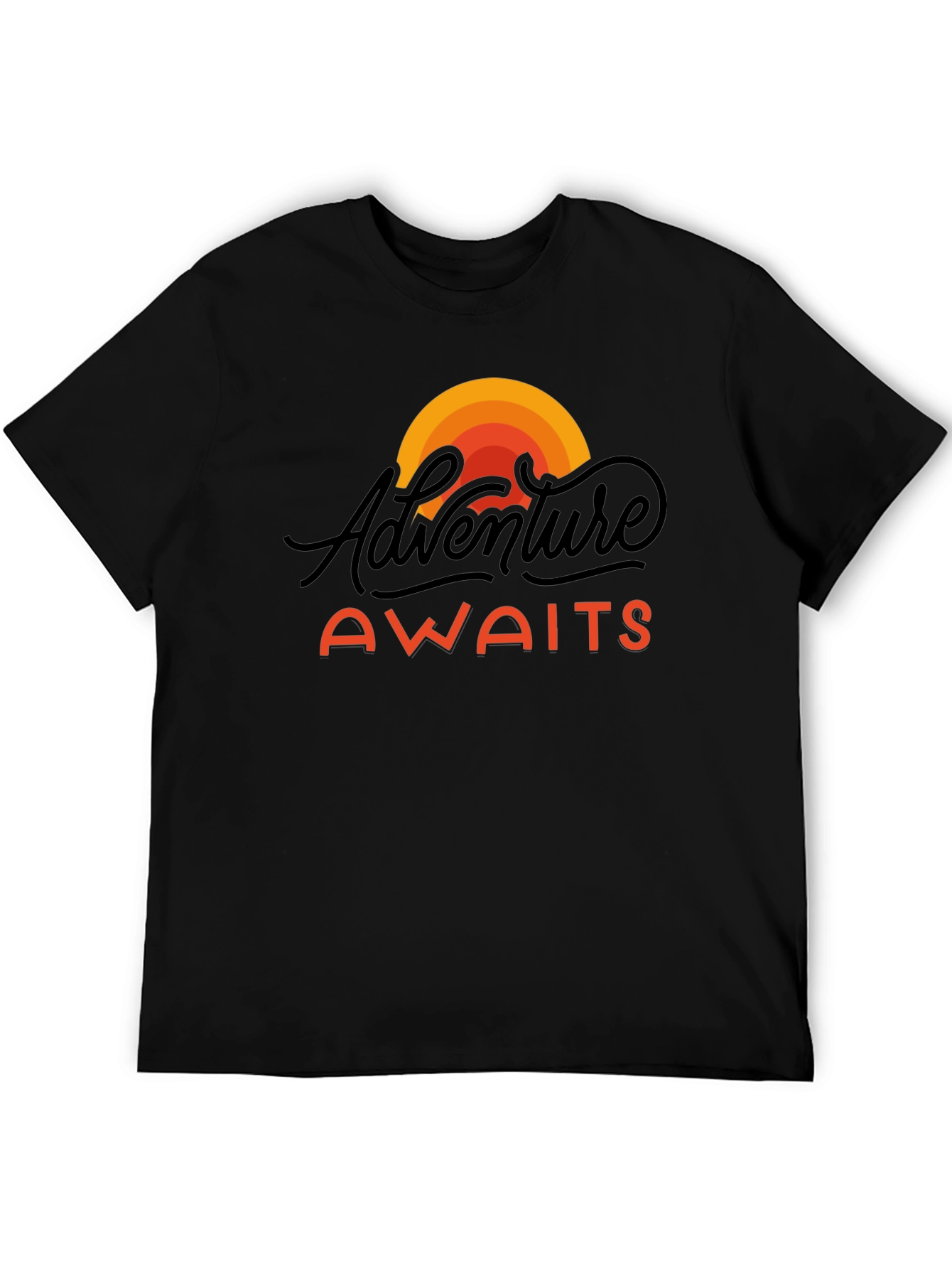 Adventure Awaits Graphic Tee - Black Unisex T-Shirt
