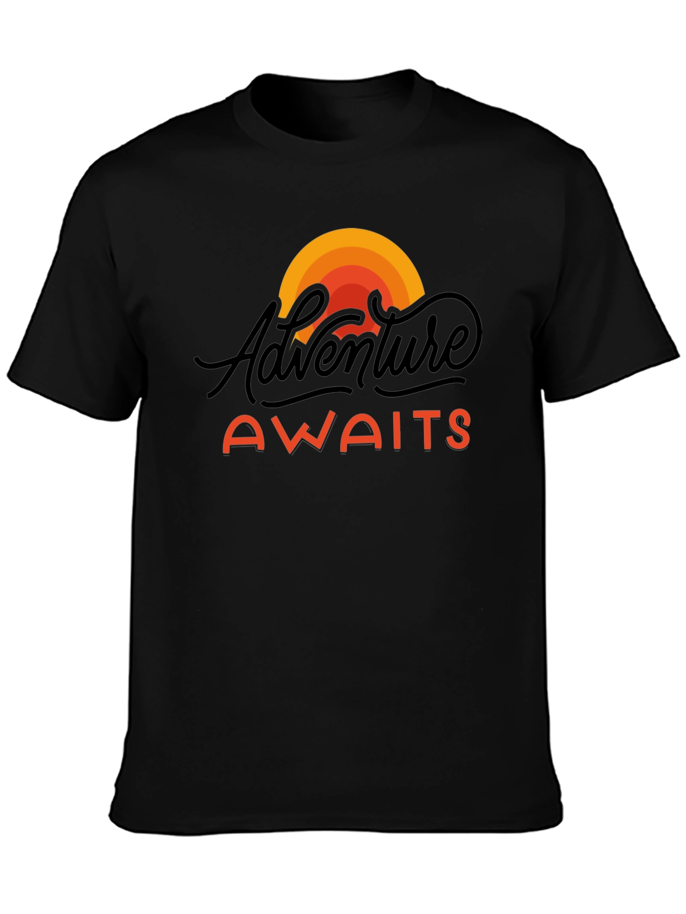 Adventure Awaits Graphic Tee - Black Unisex T-Shirt