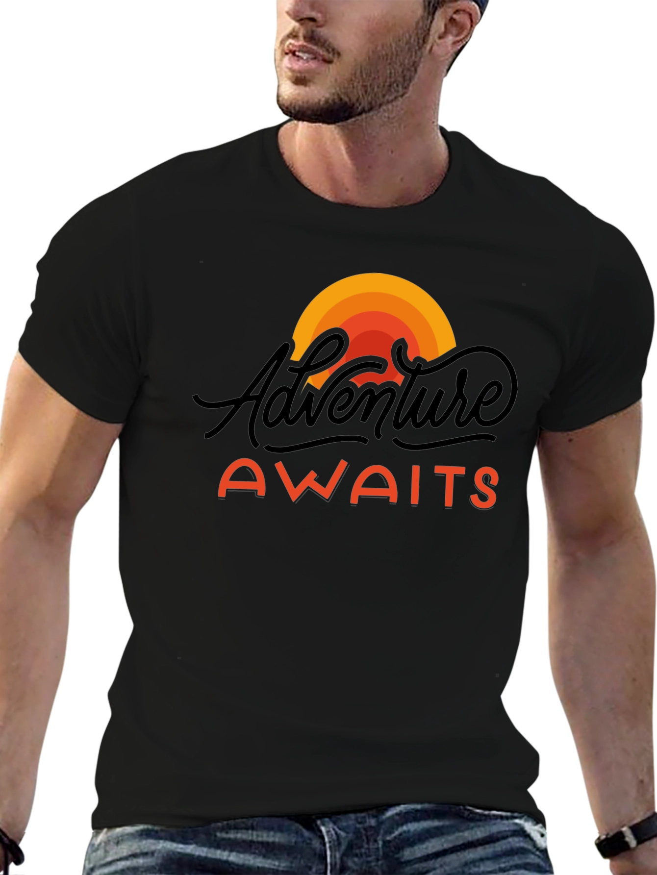 Adventure Awaits Graphic Tee - Black Unisex T-Shirt