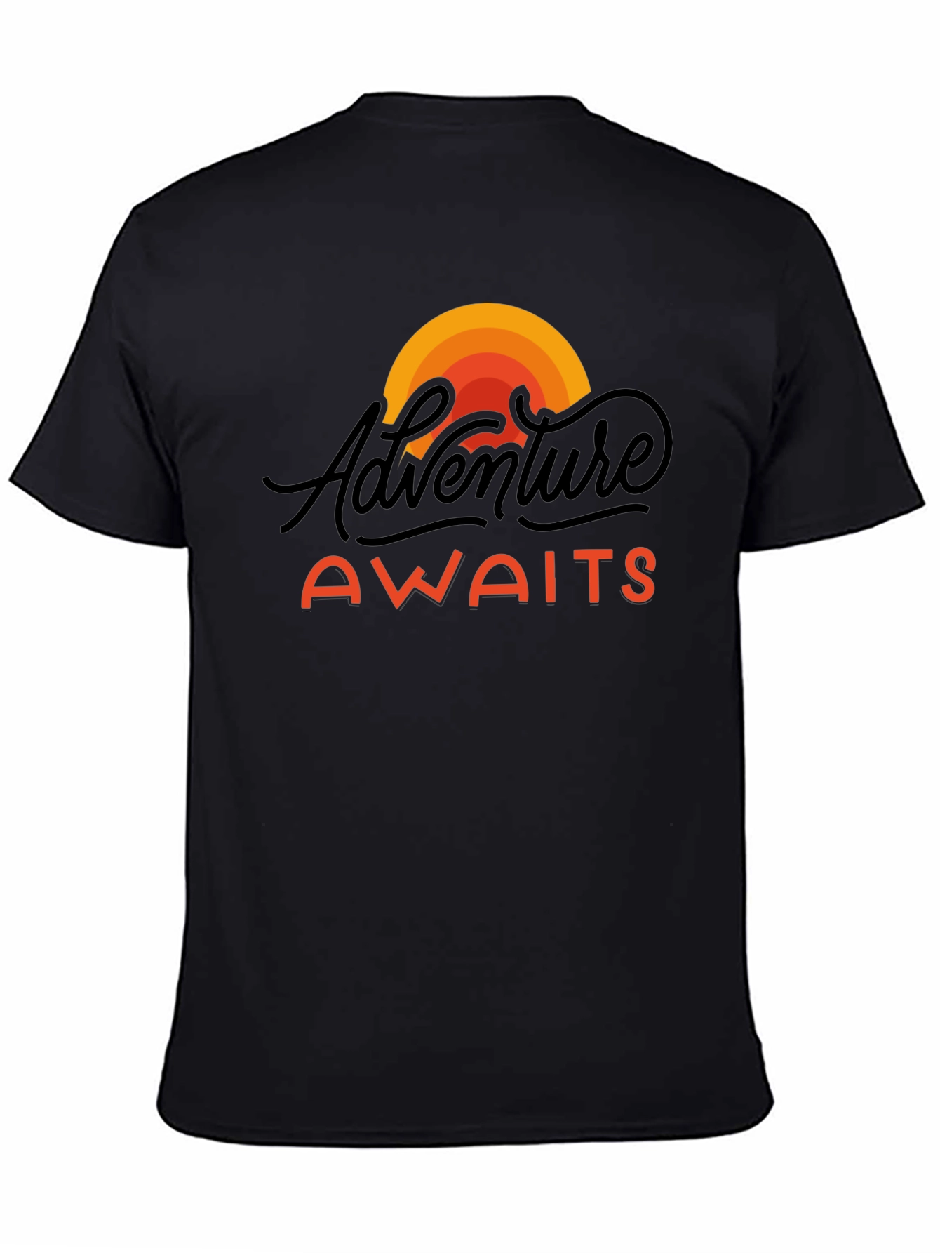 Adventure Awaits Graphic Tee - Black Unisex T-Shirt