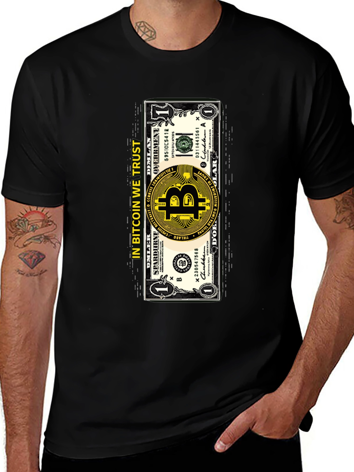 Bitcoin Dollar Bill Graphic Tee - Black