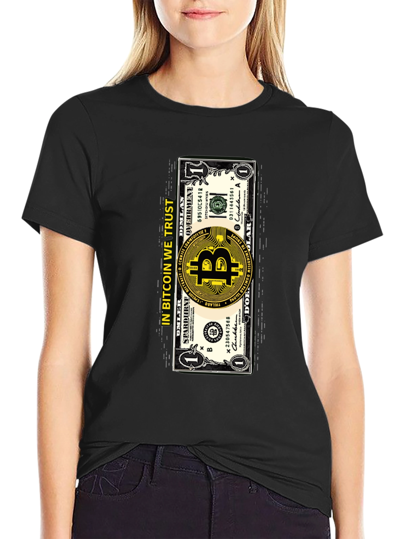 Bitcoin Dollar Bill Graphic Tee - Black