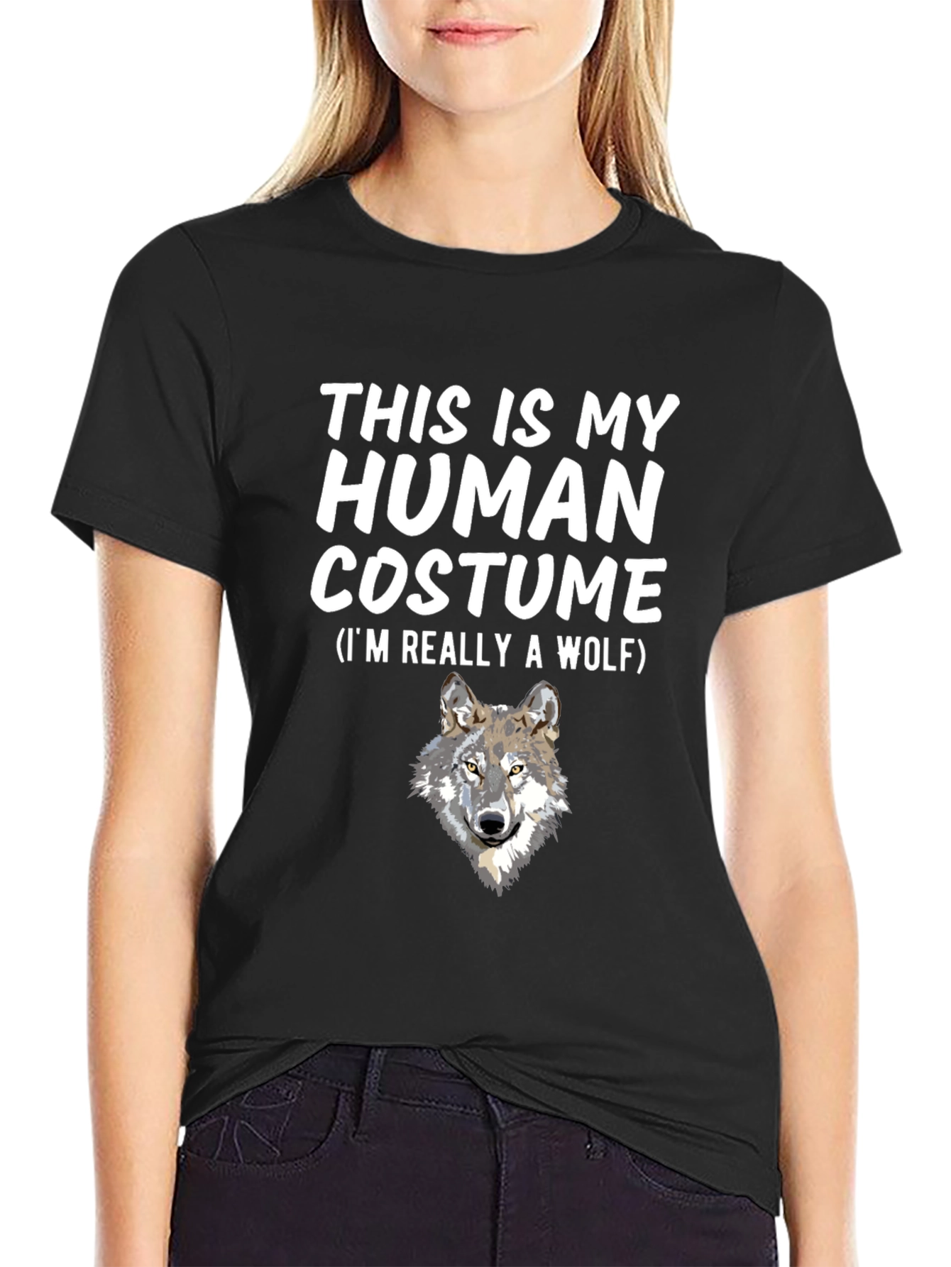 Human Costume Wolf T-Shirt Funny Animal Tee