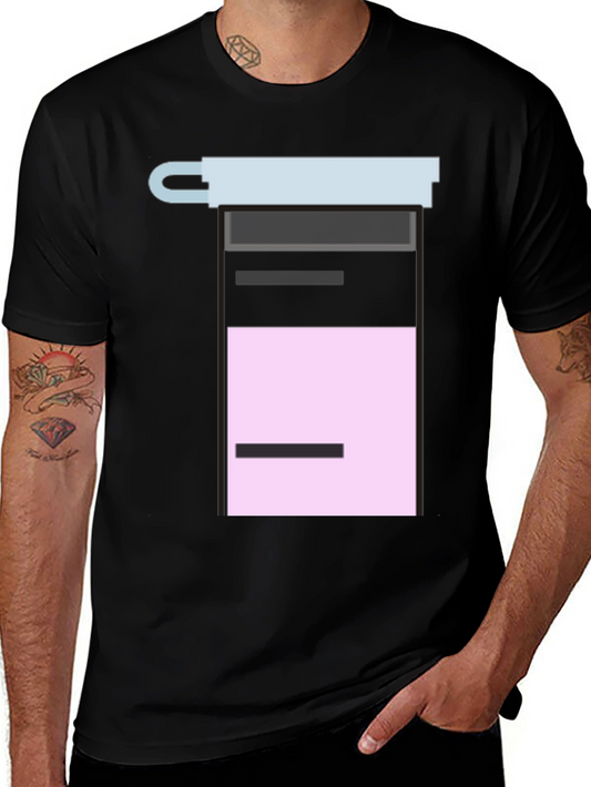 Geometric Graphic Tee - Black Cotton Blend Shirt